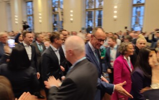 Friedrich Merz begrüßt die Teilnehmer persönlich
